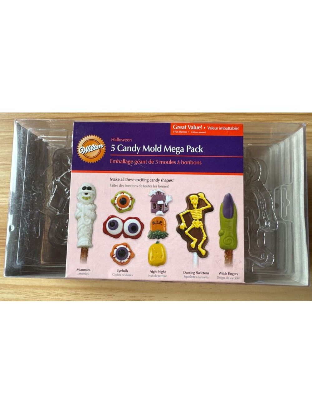 Wilton Halloween 5 Candy Mold Mega Pack Skeletons Mummies Eyeballs Sealed